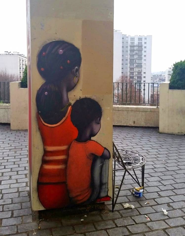 Street art paris seth au parc de belleville
