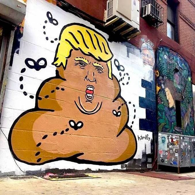 trump - dumptrump - street art avenue - graffiti - sac six - hanksy