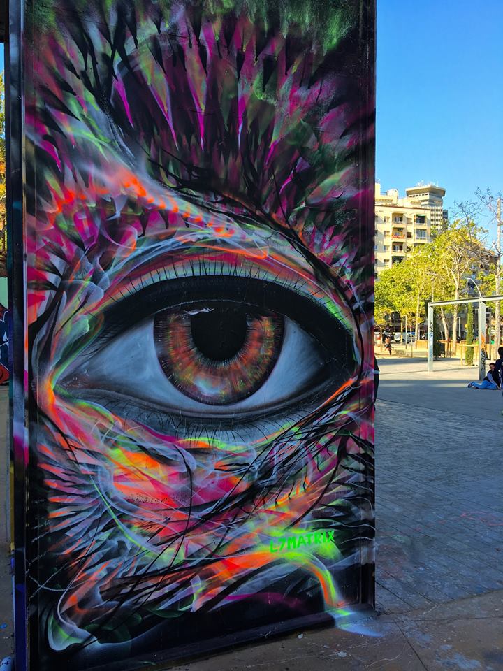 l7m - street art - eye - barcelone
