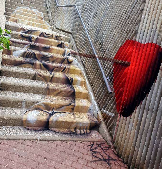 zag sia - street art - vannes et sa street - fallen angel