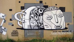 dino voodoo - street art - stop the machine rennes