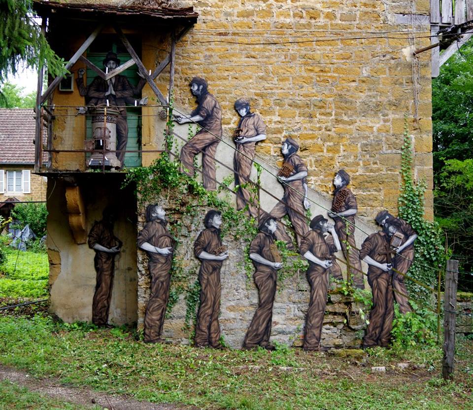 levalet - street art - le saint patron - mausa - les forges de baudin