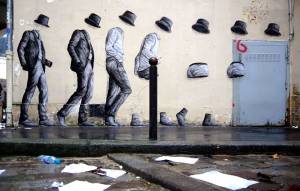 levalet - street art - strip tease - paris
