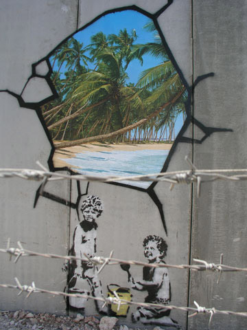 banksy - street art - graffiti - west bank - santa's ghetto