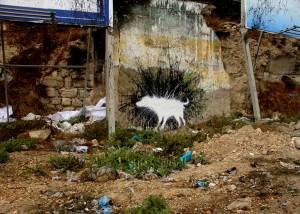 banksy - street art - graffiti - west bank - wet dog