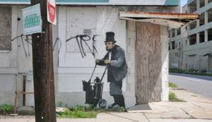 banksy - street art - graffiti - new orleans - abe lincoln