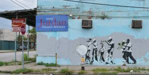 banksy - street art - graffiti - new orleans - marching jazz band