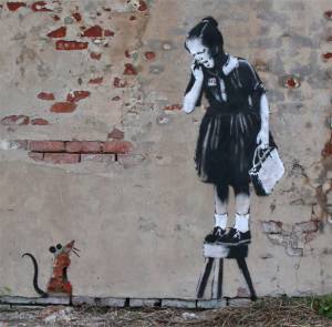 banksy - street art - graffiti - new orleans - rat girl
