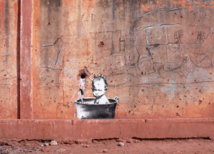 banksy - street art - graffiti - mali - baby bath