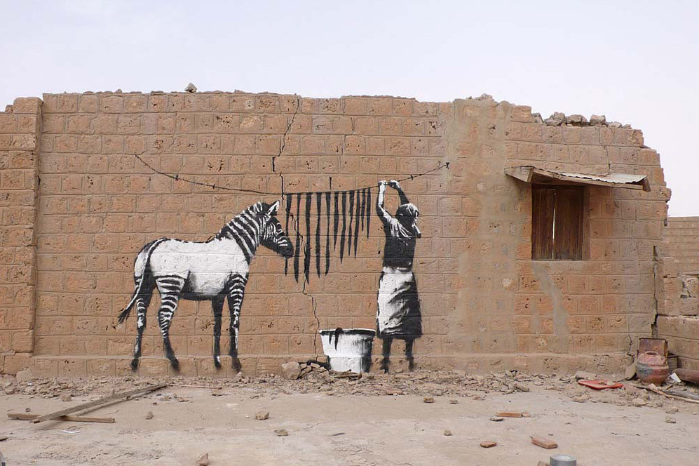 banksy - street art - graffiti - mali - zebra