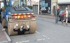 banksy - street art - graffiti - london - steam roller traffic warden