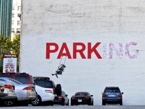 banksy - street art - graffiti - los angeles - parking