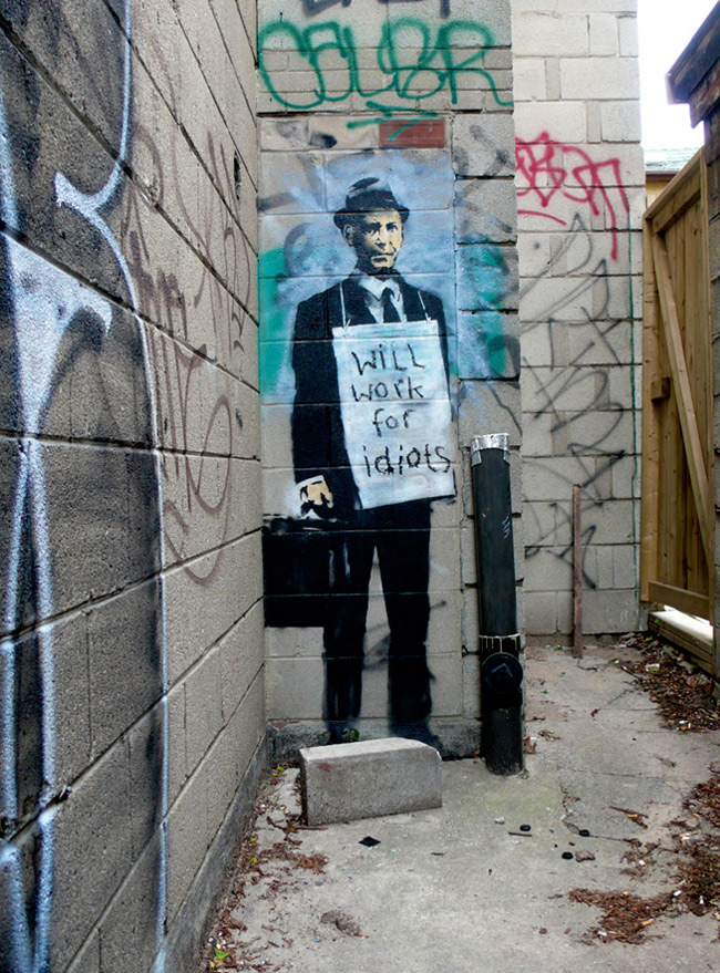 banksy - street art - graffiti - toronto - idiots