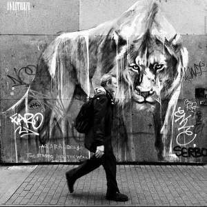 faith47 - street art - mosaic street art avenue - black and white - london
