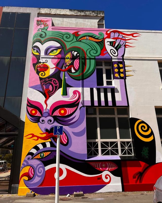 xoe hall - street art avenue - invercargill - nouvelle-zelande