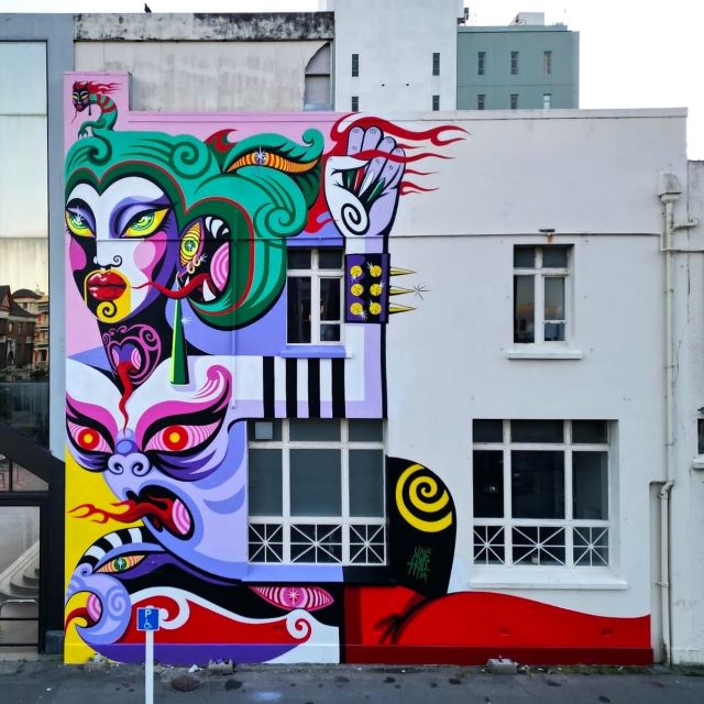 xoe hall - street art avenue - invercargill - nouvelle-zelande