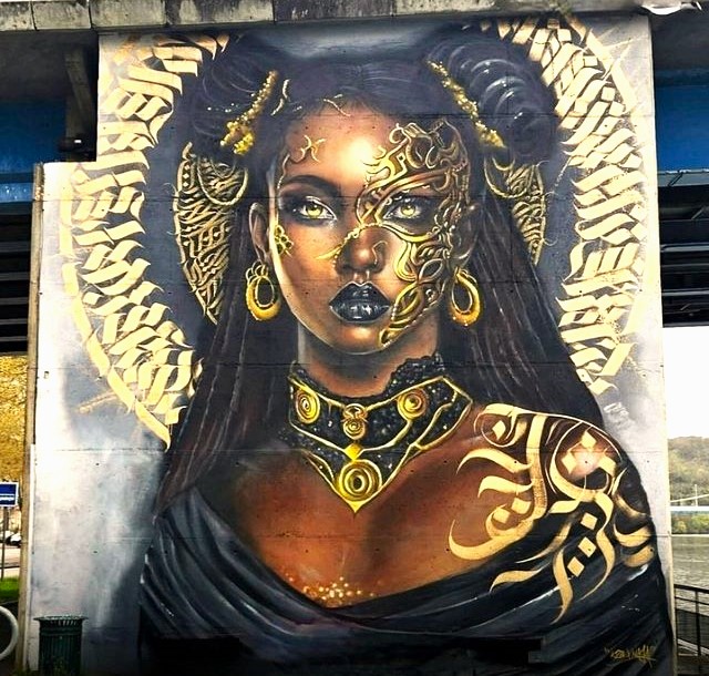 k2b graff - naja calligraphie - street art avenue -elbeuf - france