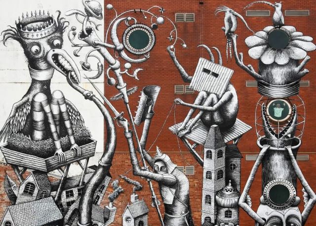 phlegm - street art avenue - belfast - royaume uni
