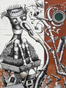 phlegm - street art avenue - belfast - royaume uni