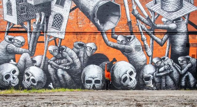 phlegm - street art avenue - belfast - royaume uni
