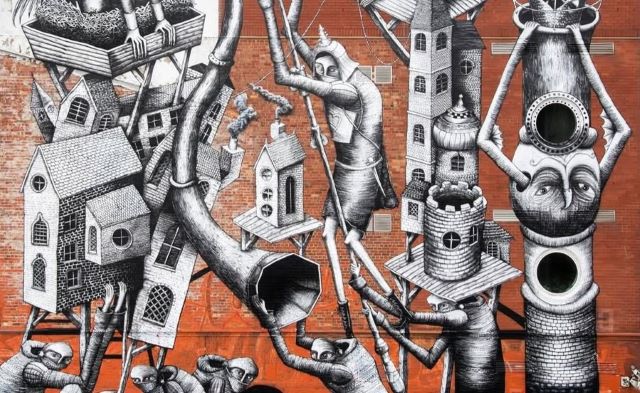 phlegm - street art avenue - belfast - royaume uni