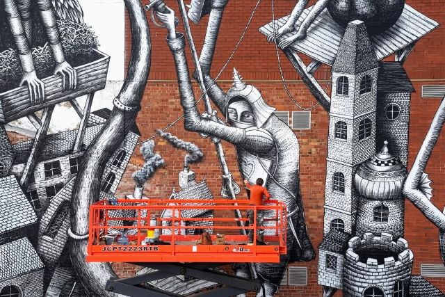 phlegm - street art avenue - belfast - royaume uni